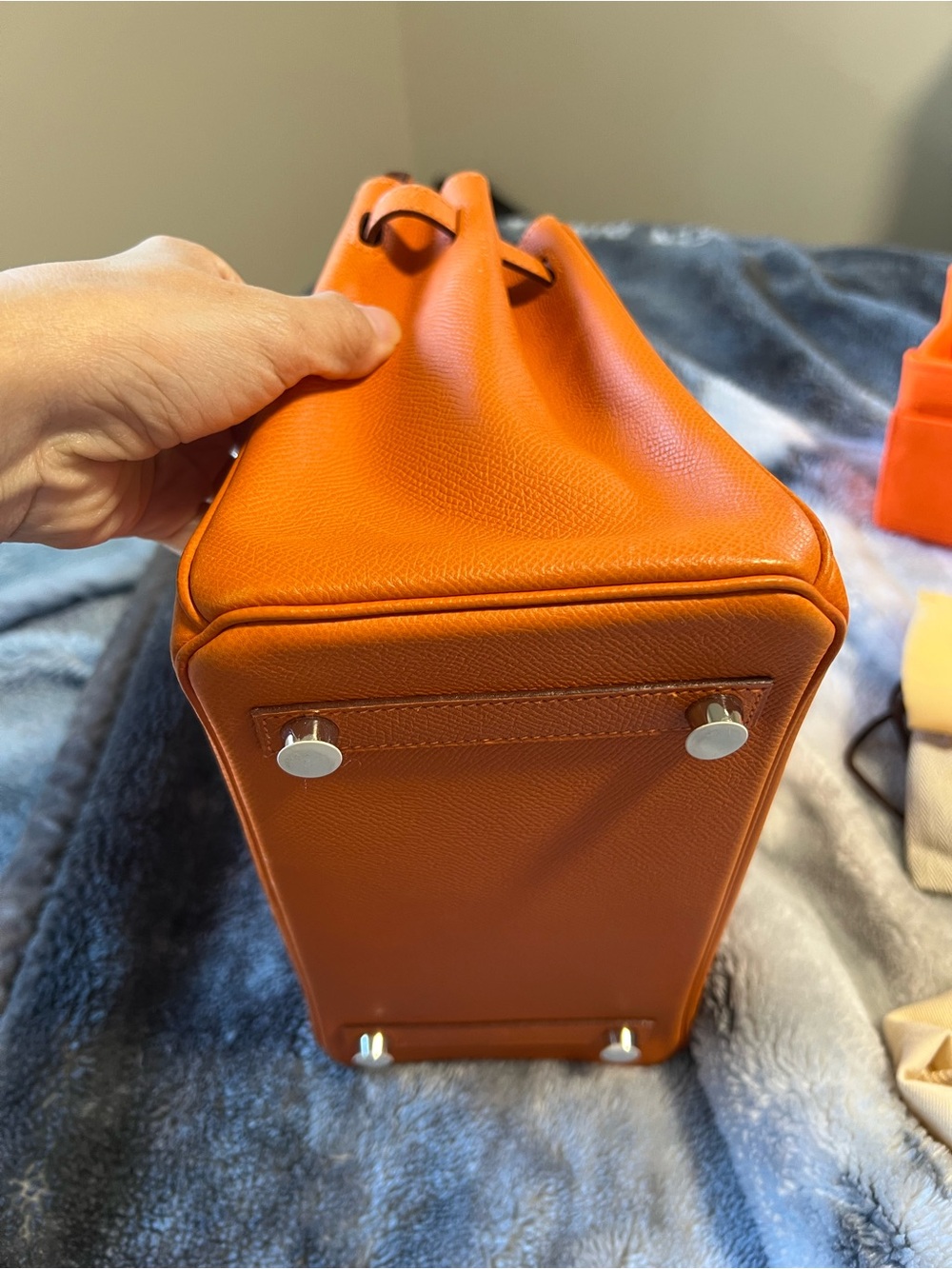 Hermes Orange Leather Satchel - Picture 14 of 15